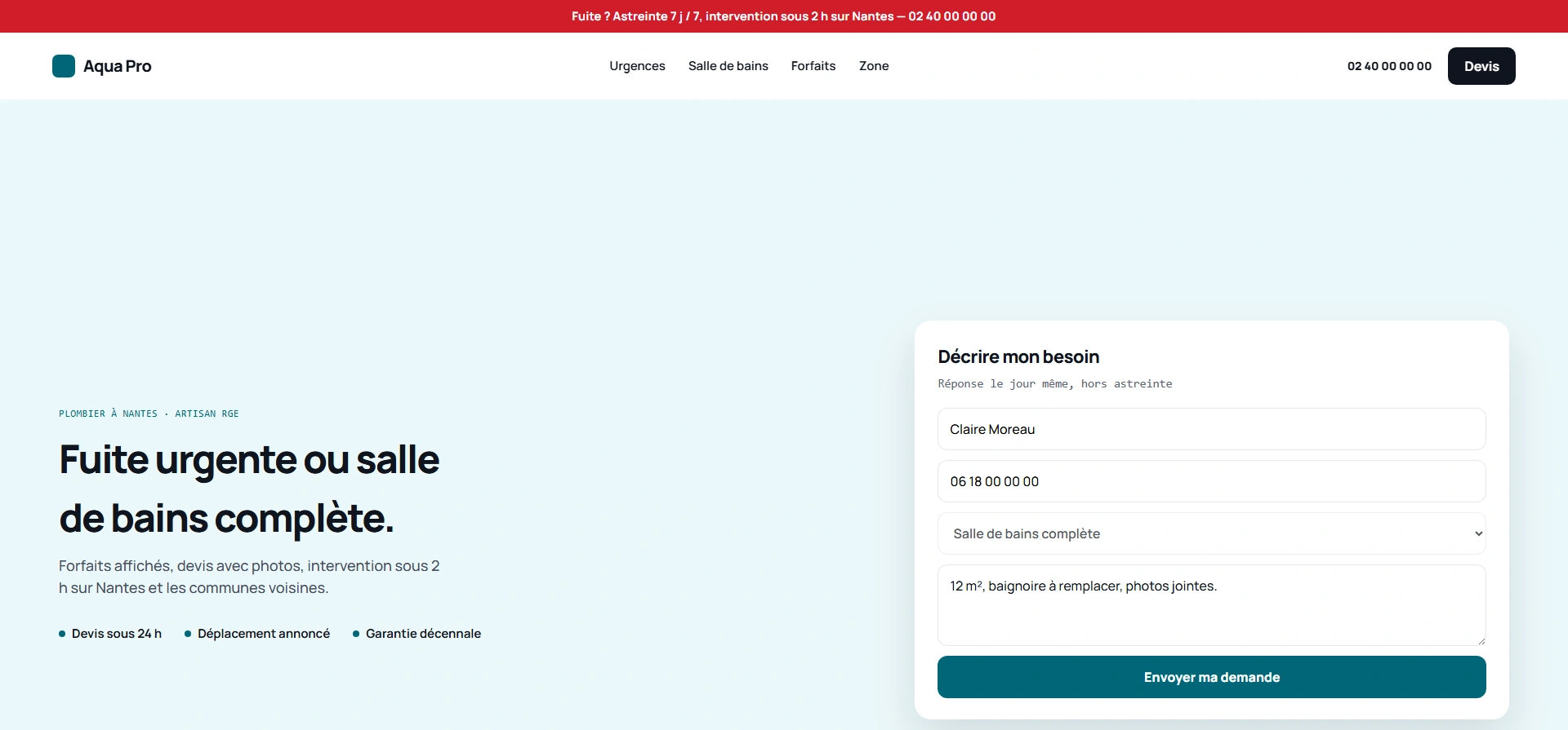 Exemple de site installateur de pompes à chaleur sur mobile et ordinateur