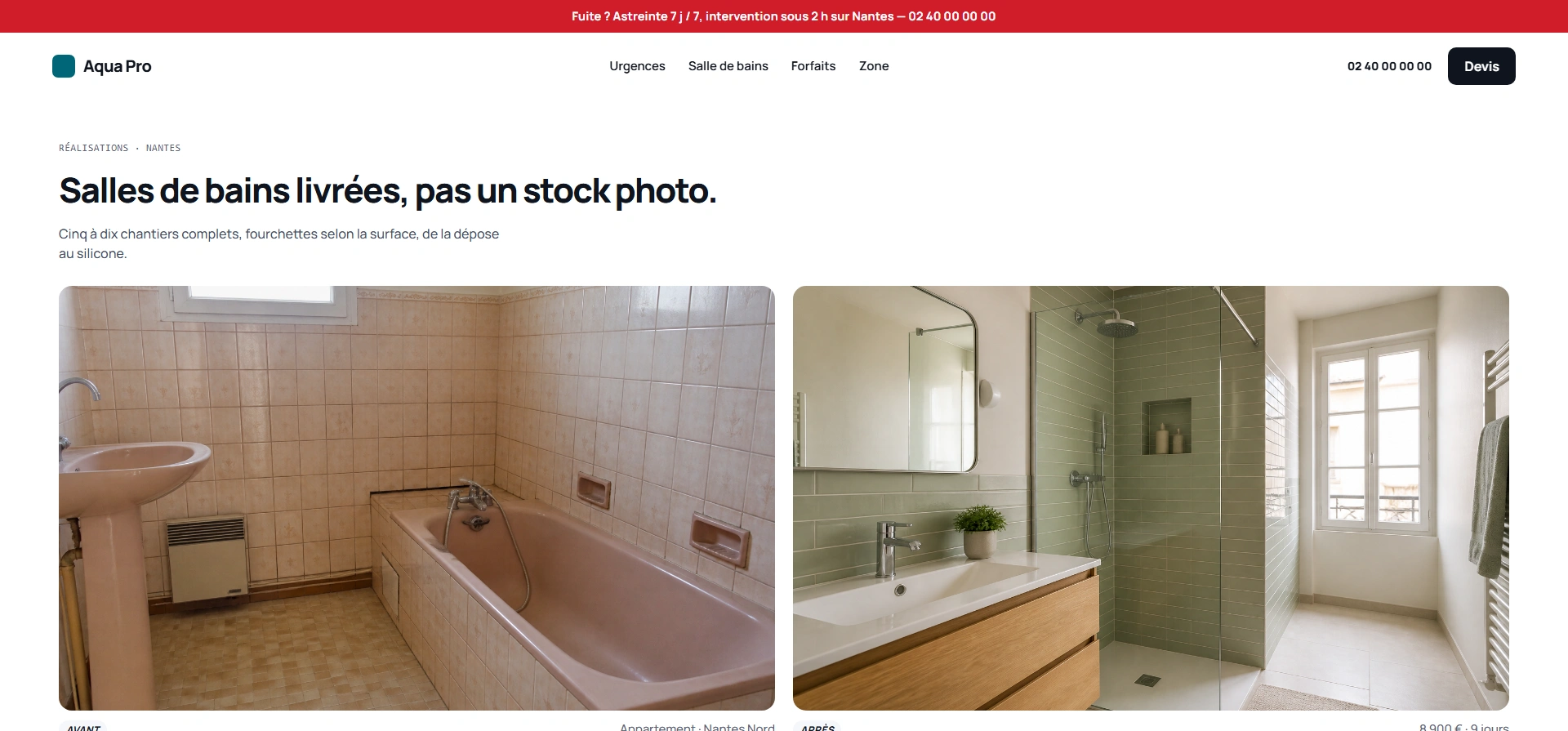 Exemple de réalisation pour installateur de pompes à chaleur