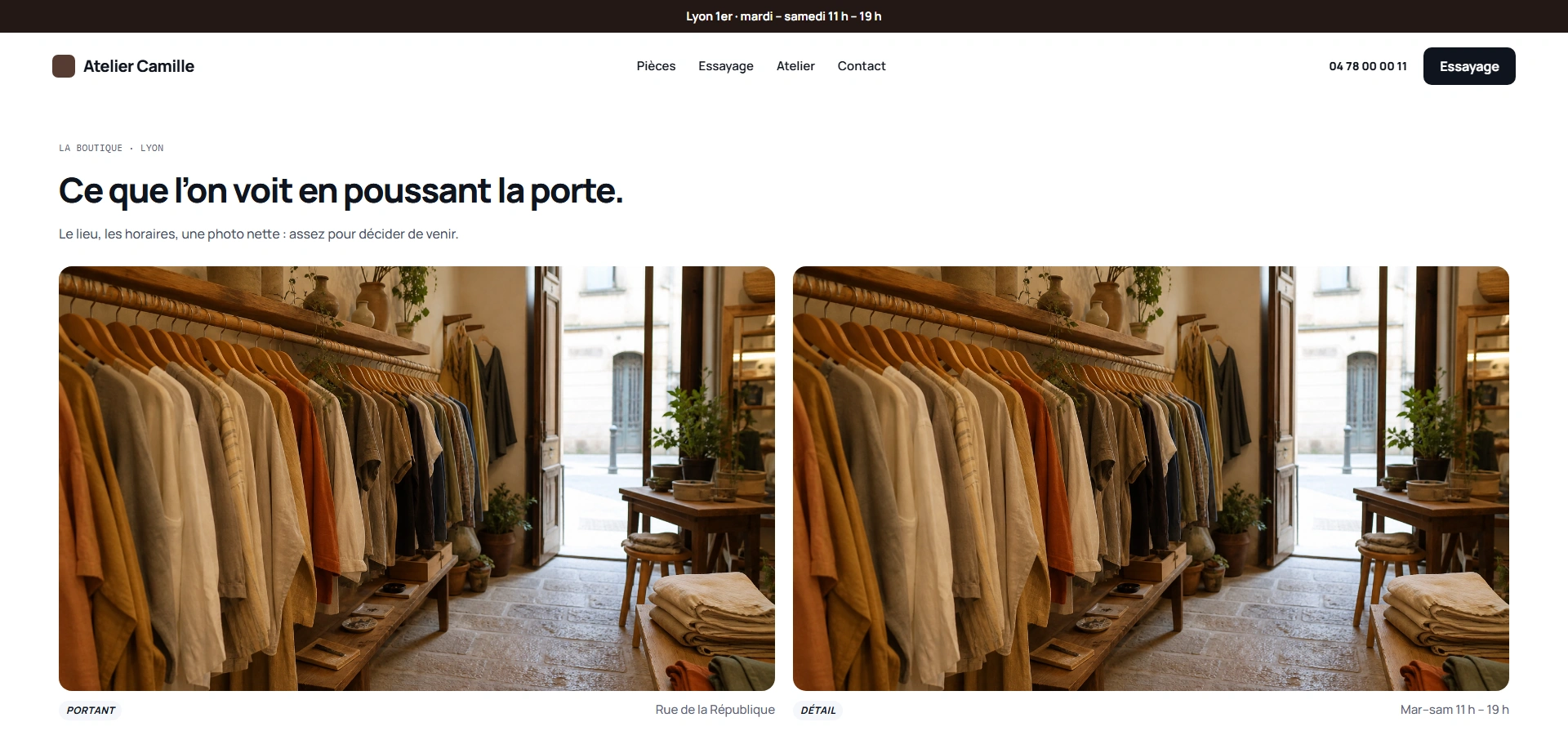 Exemple de réalisation pour boutique de robes de mariée