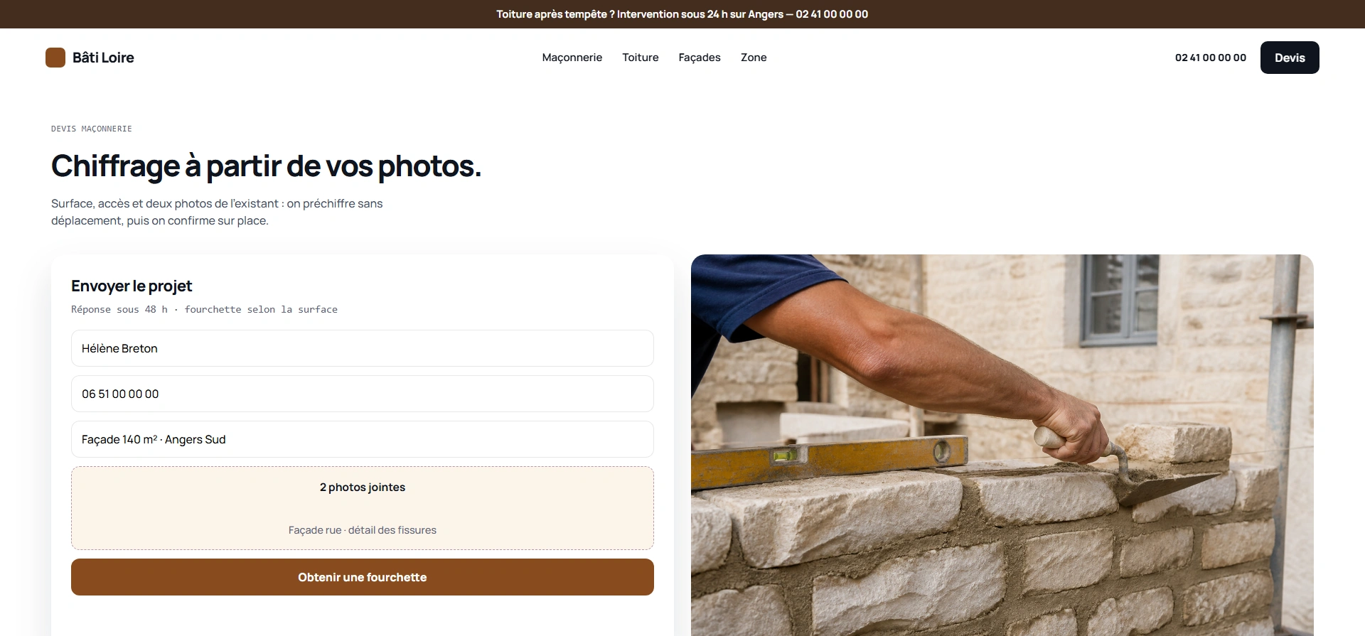 Devis avec photo