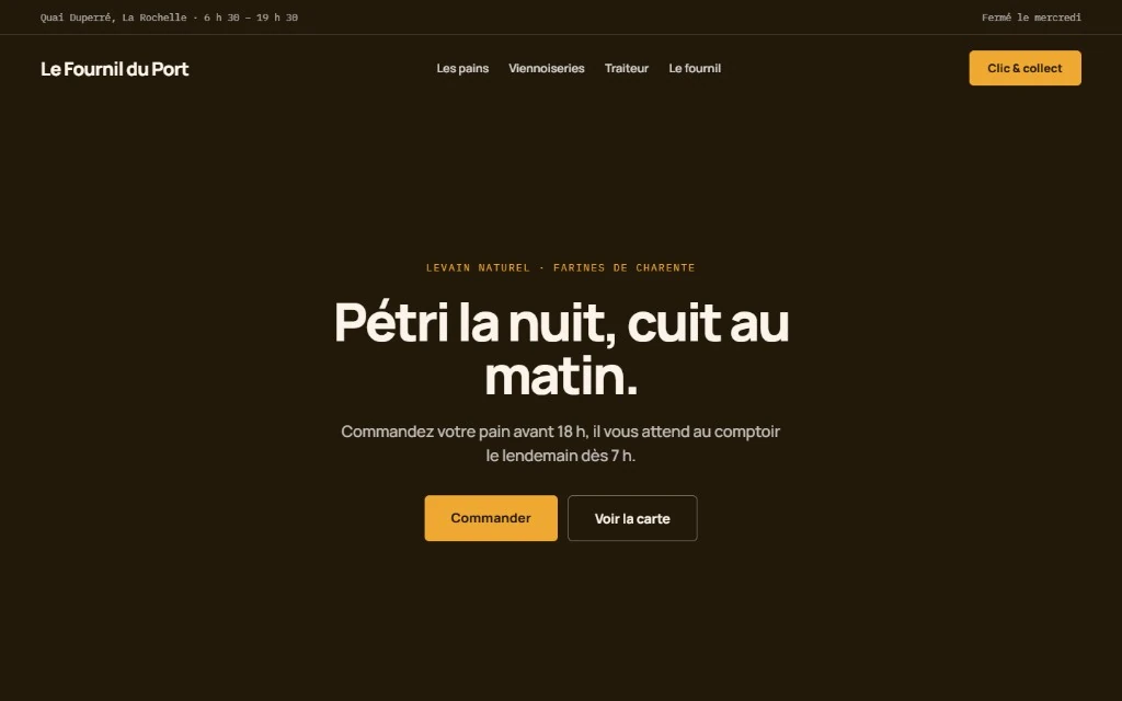 Aperçu du site Le Fournil du Port, boulangerie à La Rochelle