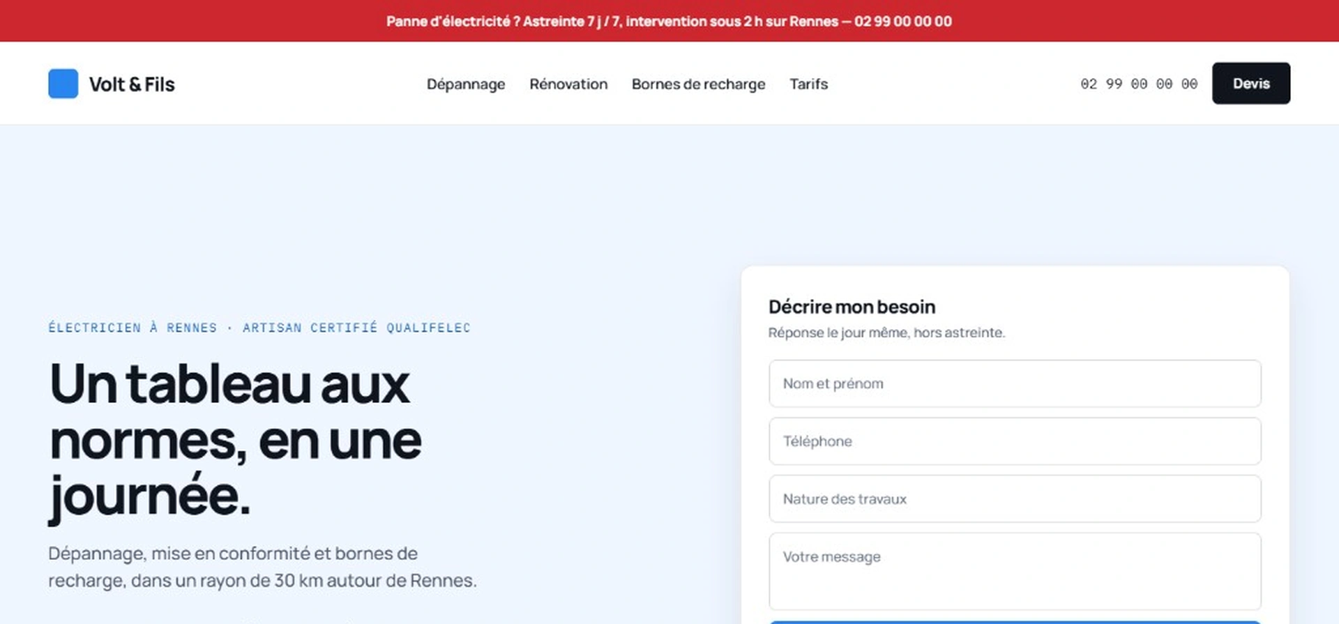 Exemple de site traitement de surface sur mobile et ordinateur