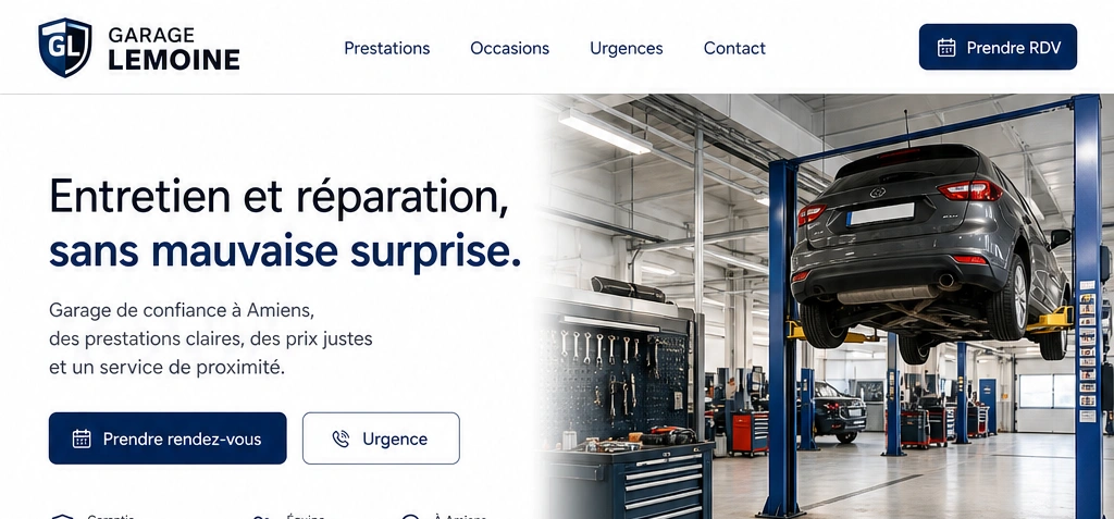 Exemple de site carrossier sur mobile et ordinateur