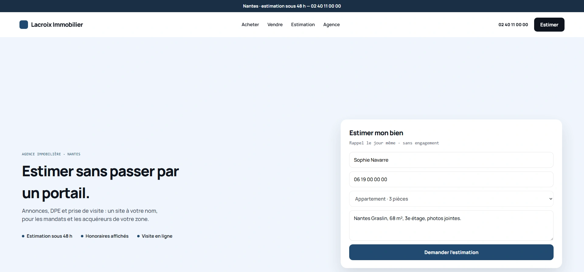 Exemple de site location saisonnière sur mobile et ordinateur